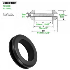 EASYEAH 2 Inch Rubber Grommets for Wiring, 1-9/16 in ID Firewall Grommet Auto…