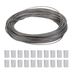 1 Set Stainless Steel Rope Cable with Aluminum Sleeves for Outdoor Wire Railings