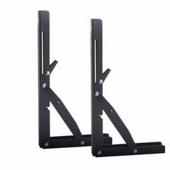 2X Black Baking Steel 12″ Folding Table Bracket Wall Shelf Bench Support Bracket