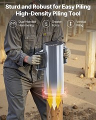 Fence Post Driver, Heavy Duty T Post Driver with Handles, Metal Manual Pounder R