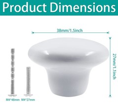 Auvotuis 10Pcs Cabinet Ceramic Knobs, 1.5Inch/ 38mm White 1.5 inches,