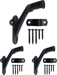 Commercial Handrail Bracket Wall Mounted Oil Rubbed Bronze Black, 3 Pack |