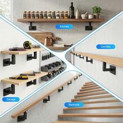 Adjustable Black Handrail Brackets – 6 Pack for Stairs & Corridors