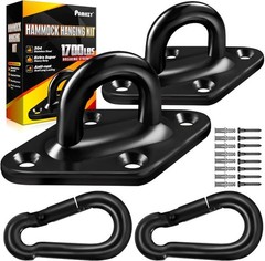 PAMAZY [Upgraded] 1700 lb Capacity 2PCS M10 Stainless Steel Pad Eye Hooks+2PC…