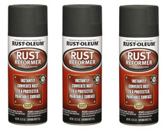 Automotive Flat Black Finish Rust Converter Rust Reformer Spray Coat 10 Oz 3 Pcs