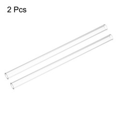 2pcs Clear Rigid Tubing Pipe 12mm ID x 18mm OD 305mm Plastic Tube
