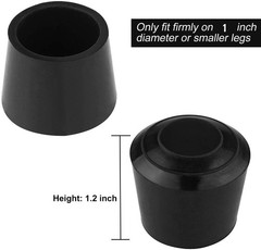 50 Pcs 1 Inch Round Chair Leg Tips Caps Cbtone Anti-Slip Black Rubber Table