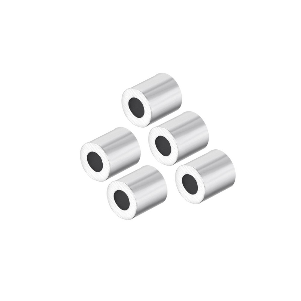 M2 Aluminum Sleeve Crimp 2mm Steel Wire Rope Button Stop Clips 5 Pcs