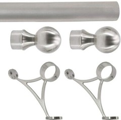 Combination Bar Foot Rail Brackets Kit – 2″ OD Brushed Stainless Steel Tubing