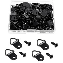 100 Pcs Small D-ring Picture Hangers with Screws Metal Frame Hooks Hardware | Eb