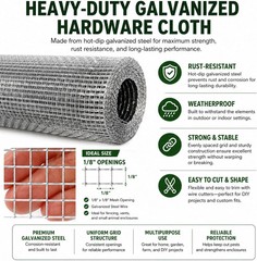 24in x 20ft-Galvanized Hardware Cloth 1/8 Inch Wire Mesh Roll – Ideal for Garden