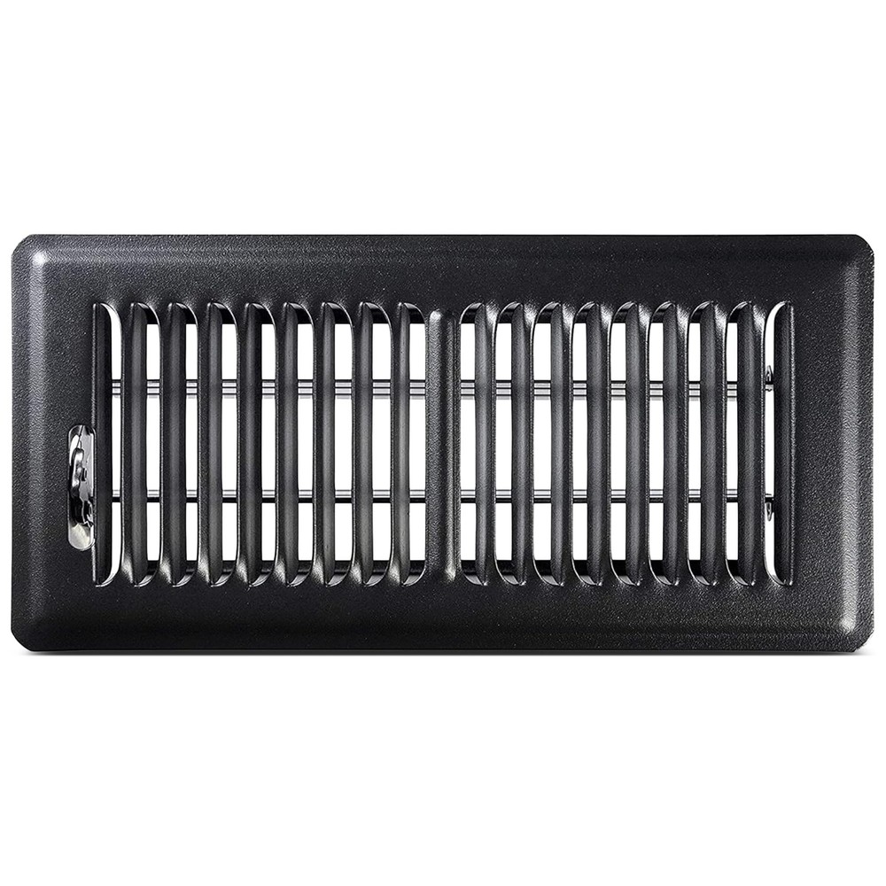 Shoemaker 4×10 Floor Register – Black Heavy Duty Metal Floor Vent Cover fo