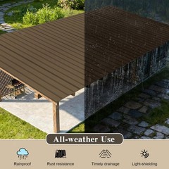 Metal Roofing Panels Brown Galvanized Steel Waterproof Corrugated Siding Roof