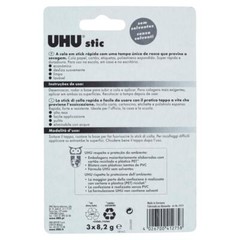 UHU Stic – Glue Stick, Pack of 3 (3 x 8.2g), Assorted Models