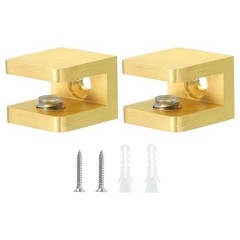 2Pcs Glass Shelf Clamp Glass Clip Holder Support for 5-8 mm Thick Gold