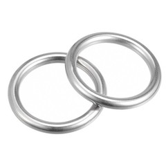 2pcs 316 Stainless Steel Round Ring Welded O-Rings 50mm(1.97″) ID 8mm Thick