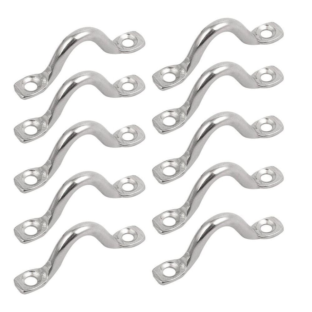 304 Stainless Steel 5mm Thick Humpback Shape Fixed Buckle Pad Eye Plate 10pcs