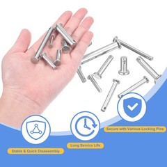 uxcell 2Pcs 5/16″ x 4″ Single Hole Clevis Pins, 304 x 4″, Silver
