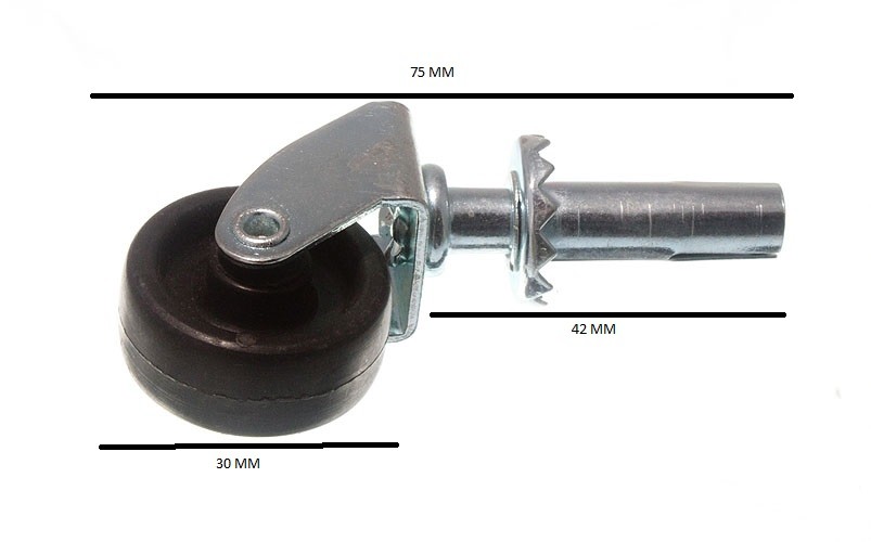 Castors Single Wheel Socket Fix 1 1/4 Inch 30mm Pack Of 20