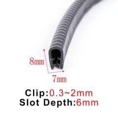 Rubber U Shape Car Door Edge Guard Molding Trim Rubber Edge Strip Seal Protector