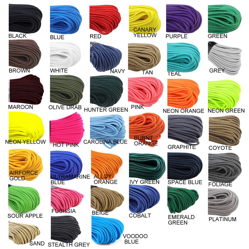 ATWOOD USA Paracord 550 Type III 7Strand 4mm AUTHENTIC small batch 40+ colours