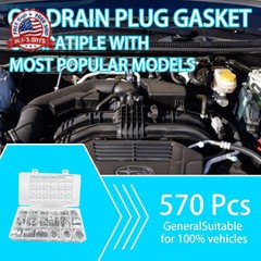 Mandark 570 PCS 18 Sizes Car Oil Crush Washers Assortment Kit, Aluminum Auto Eng