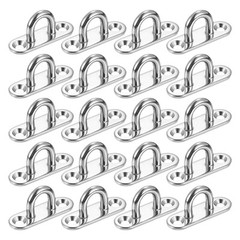 20Pcs Pad Eye Plate 1.8 Inch 304 Stainless Steel Ceiling U Hooks Silver