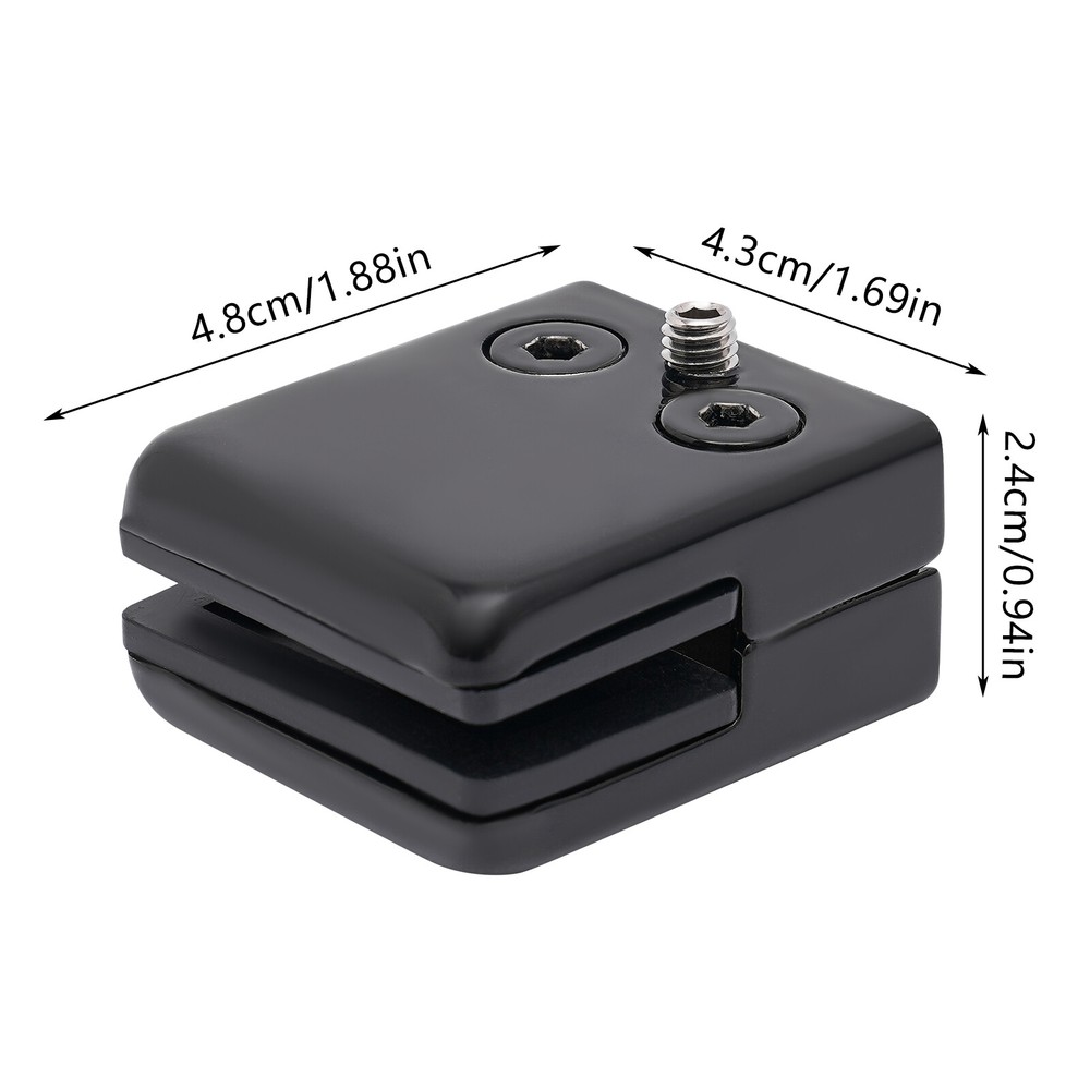 304 Stainless Steel Glass Clamps 8 Pack Black Glass Clamp Clip For 8-10mm Glass