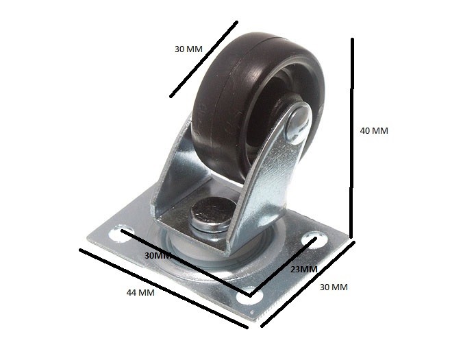 Castors Single Wheel Swivel Plate Fix 1 1/4 Inch 30mm Pack Of 8