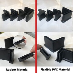 PVC Rubber L Profile Blanking End Cap Cover Angle Iron Bar Rack Chair Feet Sleev