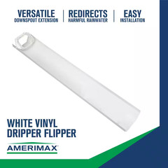 Dripper Flipper 2 In. X 3 In. White Vinyl Downspout Extension