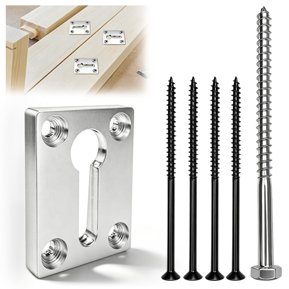 Heavy Duty Rectangular Newel Post Mounting Kit, Stair Handrail Anchor Fastene…