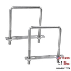 2pcs Hardware U Bolt Stainless Steel U Clamp U Bolt Silver 4 in x 3.1 in