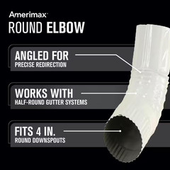 4 In. Hi Gloss 80° White Aluminum round 75° Elbow