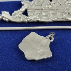 Bell Pull Jam Preserves Holly Silver Tone Metal Decor 6 Inch Lot x2 Vintage
