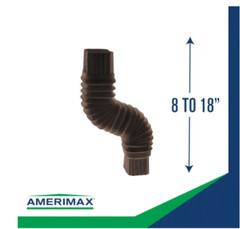 Flex-Elbow 2 in. x 3 in. Easily Expands Bends Brown Vinyl Downspout Elbow Divert