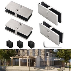 Railing Glass Clamps 4 Pack, Glass Balustrade Clamp for 5/16″- 3/8″-1/2″Think…