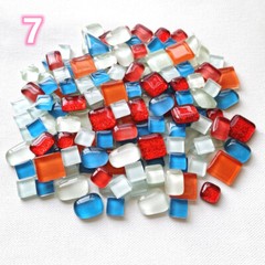 Sparkly Glitter Glass Mosaic Tile Mixed Color Shape for DIY Crafts 200g