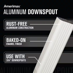 3 In. X 4 In. X 10 Ft. White Aluminum Downspout
