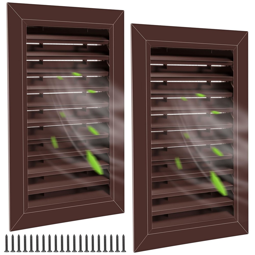 Gisafai 2 Pcs 12″ x 18″ Gable Vent Aluminum Alloy Wall Vents Shed Attic Vent wit