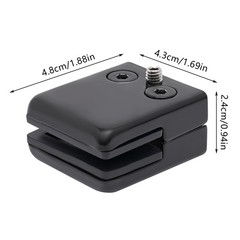 Glass Clamp Set of 8 Black 8-10mm Square For Glass Door Panel Mounting Hardware