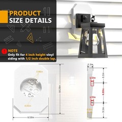 2-Pack White Vinyl Siding Lamp Mounting Blocks Kit 4-1/2 double lap rectangle lg