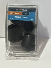 Furniture Leg Tip, Black Rubber, 1-In., 4-Pk.