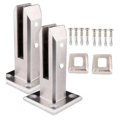 2PCS T304 Stainless Steel Glass Spigot Clamp Pool Fence Deck Railing