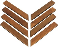 Bare Decor EZ-Floor Corner Trim Piece Interlocking 8 Piece, Brown