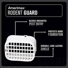 Amerimax Home Products (3 in. x 4 in.) White Vinyl Rodent Guard for durability
