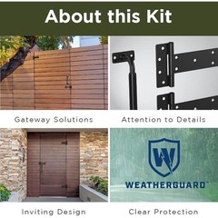 Industrial Black Gate Kit Weatherguard Protection Pull Latch Hinges Easy Install