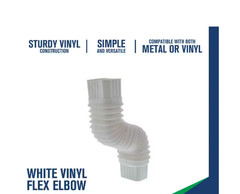 Flex-Elbow 3 in. x 4 in. White Vinyl Downspout Elbow