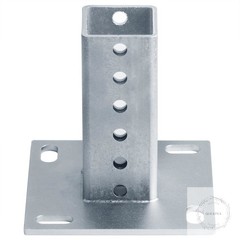 Square Sign Post Anchor Base for 2″ x 2″ Sign Post, Surface Mount Flange Base, 1