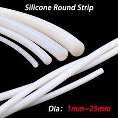 Silicone Rubber Cord White Round Strip Solid Rubber Strip Sealing Strip 1mm~25mm